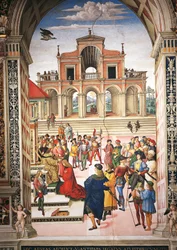 Italia, Siena, Cattedrale, Biblioteca Piccolomini, Enea Silvio Piccolomini incoronato poeta laureato dall