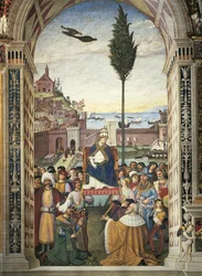 Cattedrale di Siena, Biblioteca Piccolomini, Storie di Pio II: Pio II arriva ad Ancona per accelerare la crociata