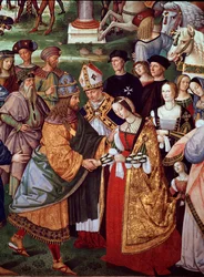 Il poeta Enea Silvio Piccolomini presenta Eleonora del Portogallo all