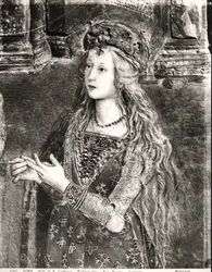 Santa Caterina, forse un ritratto di Lucrezia Borgia (1480-1519) dal ciclo Vite dei Santi, Sala dei Santi, 1492-94