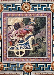 La Biblioteca Piccolomini, il soffitto: “Il Ratto di Proserpina”, affresco di Bernardino di Betto, noto come Pinturicchio