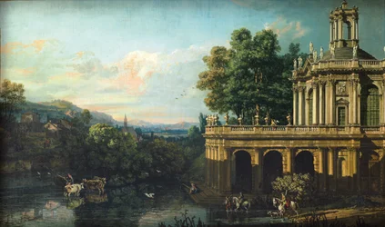 Capriccio architettonico con un palazzo, c. 1766