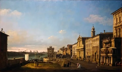 Bernardo Bellotto - Ansicht der Via di Ripetta in Rom, 1742–1744