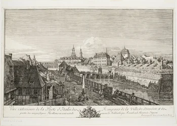 Vista esterna della Porta Italiana delle Mura della Città di Dresda