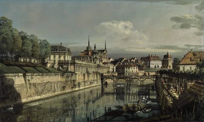 Tedesco: Dresda, am Zwinger Una vista del fossato dello Zwinger