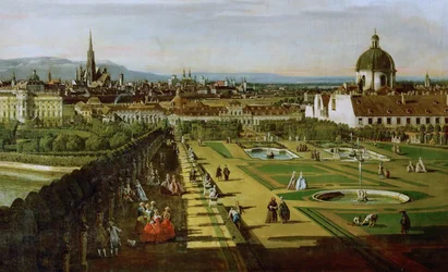 Tedesco: Wien, vom Belvedere aus gesehen Vista di Vienna dal Belvedere