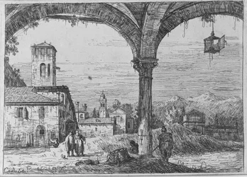 Paesaggio - Veduta di Padova dalla fortificazione
