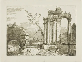 Paesaggio con rovine