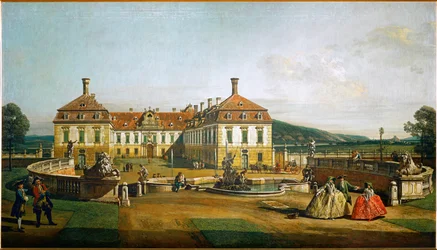 Il castello di Schlosshof, in Austria, visto dai giardini, costruito dal principe Eugenio di Savoia... (olio su tela)