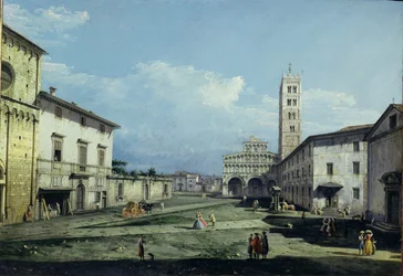 The Piazza San Martino and The Duomo, Lucca, c.1747 (oil on canvas)