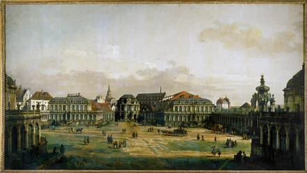 Lo Zwingerhof di Dresda, Germania (olio su tela)