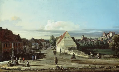 Vista su Pirna con la fortezza di Sonnenstein