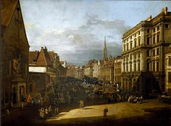 Veduta del mercato della farina a Vienna