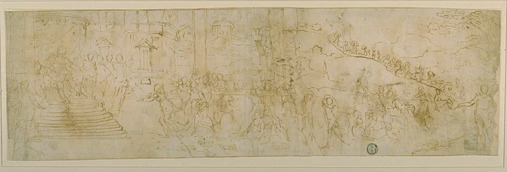 Salomone e la regina di Saba (recto); schizzo della regina di Saba (verso)