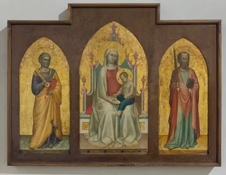 Madonna con Bambino che legge: san Pietro e Paolo