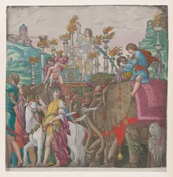 Foglio 5: Elefanti, da Il Trionfo di Giulio Cesare