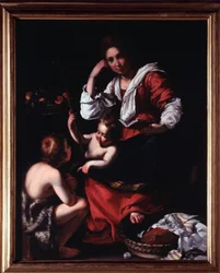 Rappresentazione della Sacra Famiglia con San Giovanni Battista bambino