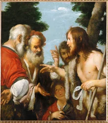 San Giovanni Battista spiega la sua missione (olio su tela)