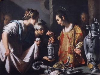 San Lorenzo che distribuisce le ricchezze della chiesa, 1625 circa (olio su tela)