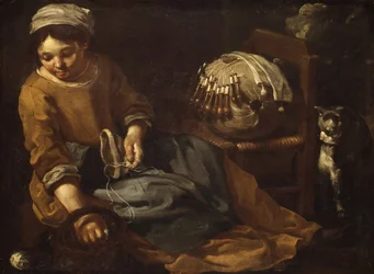 La merlettaia, ca. 1665