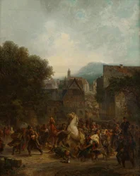 Mercato del bestiame in una piccola città