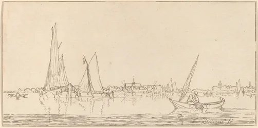 Fiume con città, 1775