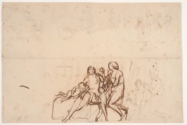 Vari schizzi rilievo "Adamo ed Eva" 1838 e "Atalanta" rilievo: Villa Torlonia 1837