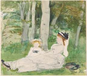Ai margini della foresta (Edma e Jeanne), 1872 circa (acquerello)