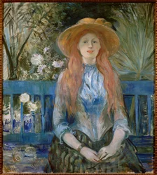 Giovane ragazza in un parco Dipinto di Berthe Morisot