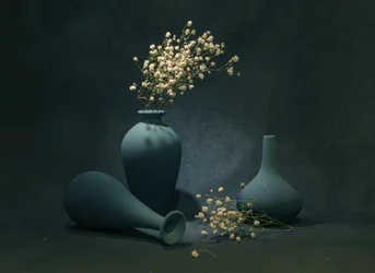 Natura morta in blu malinconico
