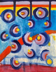 Droni o farfalle, 2024 (olio su cartoncino)