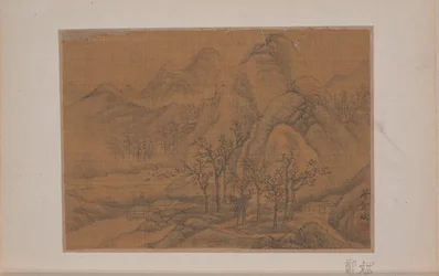 Paesaggio (miniatura da un album di undici dipinti; inchiostro e colore su seta)