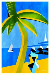 Spiaggia tropicale dai colori vivaci
