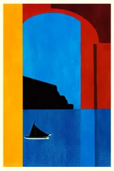 Barca a vela blu del Mediterraneo