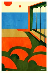 Terrazza costiera dai colori vivaci