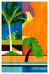 Palme tropicali dai colori vivaci