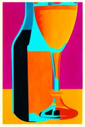 Bottiglia di vino dai colori vivaci