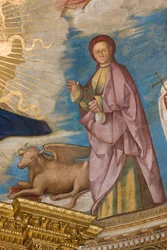 Abside, Catino absidale, Pantocratore tra i Santi Marcellino, Imerio, Omobono, Pietro Esorcista (dettaglio San Omobono)