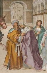 Navata centrale, prima campata nord, Incontro di San Gioacchino e Sant