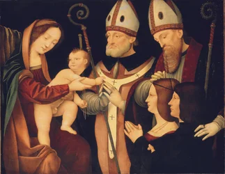 La Madonna col Bambino con i santi Romano e Tolomeo e due donatori