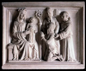 La Vergine presenta Gesù a tre persone (scultura)