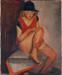 "La modella" Peinture di Boris Grigoriev (1886-1939) ca 1926 - Metropolitan Museum of Art, New York