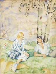 Primavera sulla riva del fiume, 1927