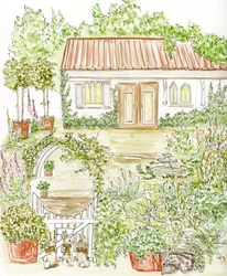 Incantevole giardino in stile cottage
