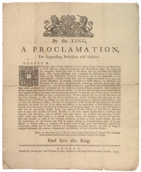 Una proclamazione per sopprimere la ribellione..., 23 agosto 1775