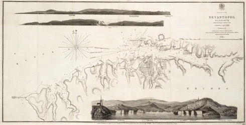 Porto di Sebastopoli sul Mar Nero, dal rilevamento russo del 1836