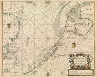 Carta del Mare del Nord e della costa olandese