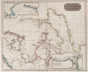 Carta che mostra le scoperte di Ross, Parry e Franklin nell