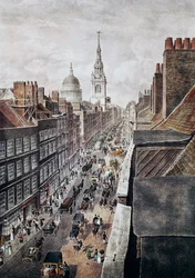 Via Cheapside a Londra, incisione, Inghilterra, Regno Unito