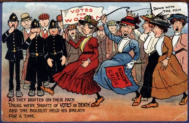 Manifestazione delle suffragette inglesi - cartolina animata